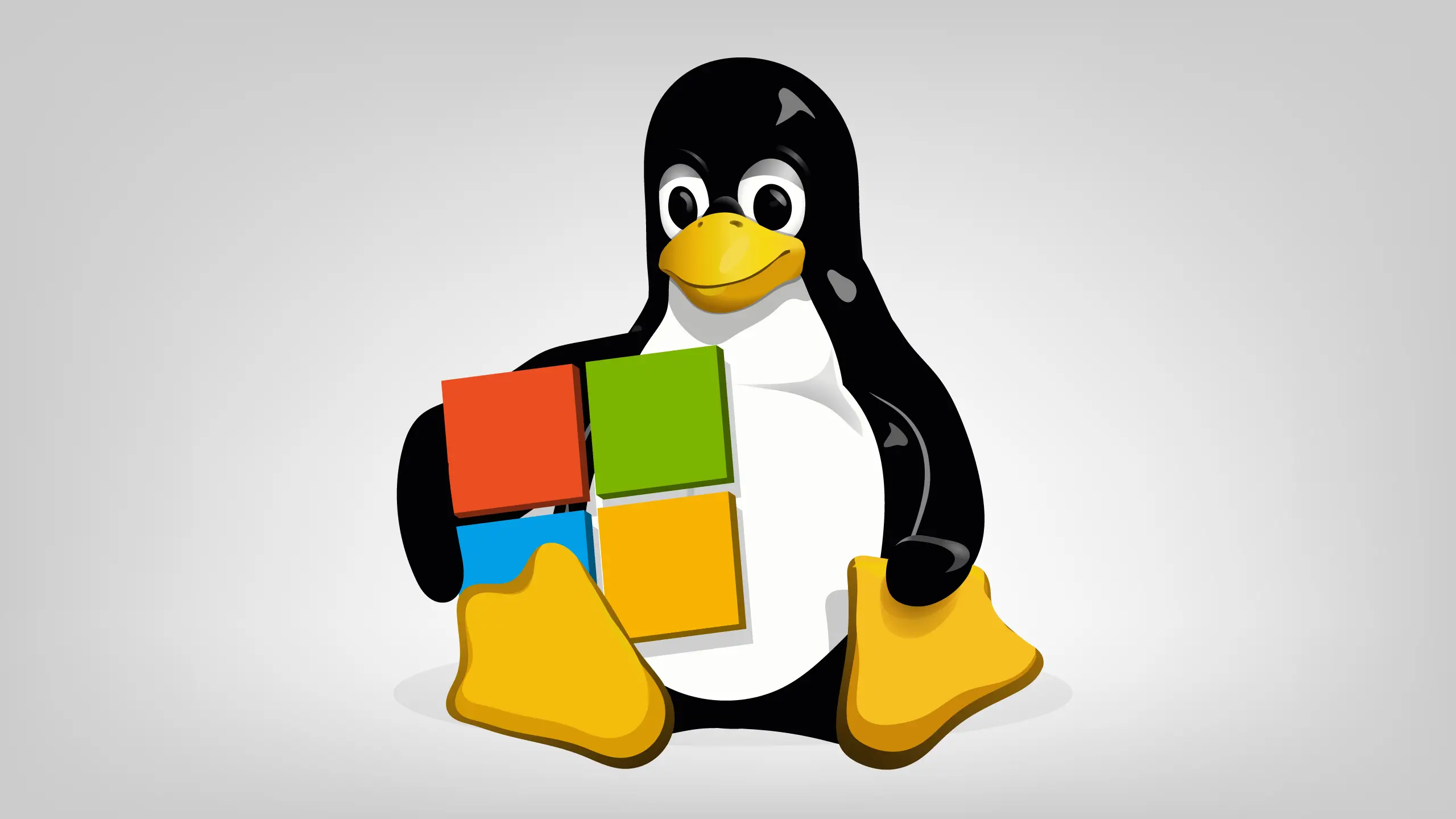 Tux holding Windows logo